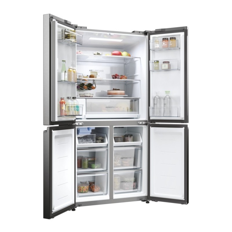 Haier Cube 83 Serie 5 HCW58F18EHMP side-by-side refrigerator Freestanding 507 L E Platinum, Stainless steel