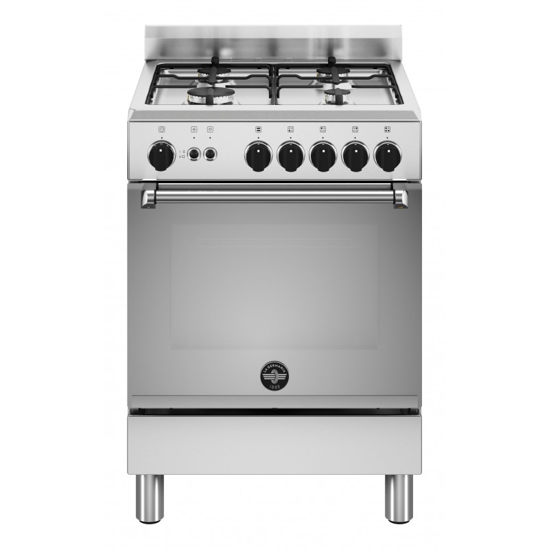 Bertazzoni La Germania Americana AMN664GXV 24 cocina Cocina independiente Gas Encimera de gas Acero inoxidable A+