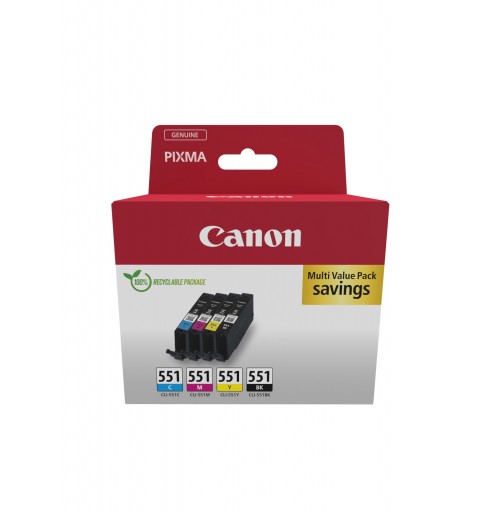 Canon 6509B016 cartuccia d'inchiostro 4 pz Originale Nero, Ciano, Magenta, Giallo