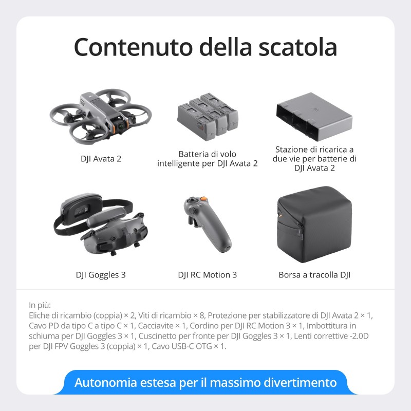 DJI Avata 2 Fly More Combo (3 Batteries) 4 Rotoren Quadrocopter 12 MP 3840 x 2880 Pixel 2150 mAh Schwarz