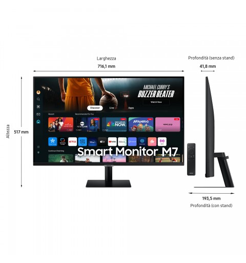 Samsung M70D Computerbildschirm 81,3 cm (32") 3840 x 2160 Pixel 4K Ultra HD LED Schwarz