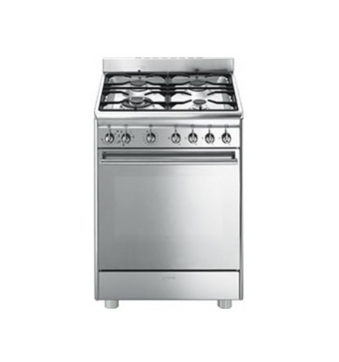 Smeg CX68MF8-2 cocina Cocina independiente Eléctrico Encimera de gas Acero inoxidable A