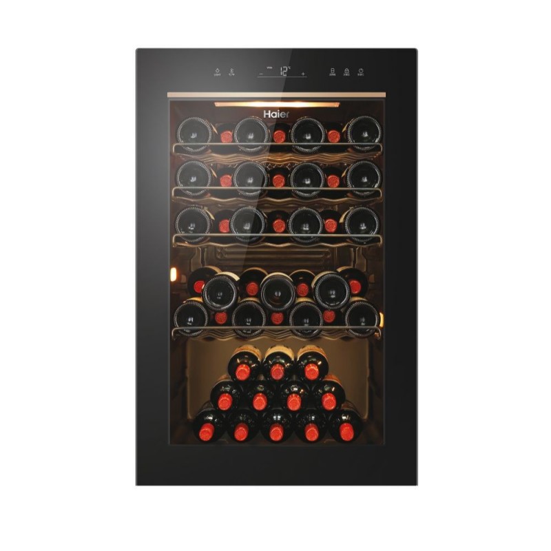 Haier Wine Bank 50 Serie 3 HWS49GAE Nevera de vino Independiente Negro 49 botella(s)