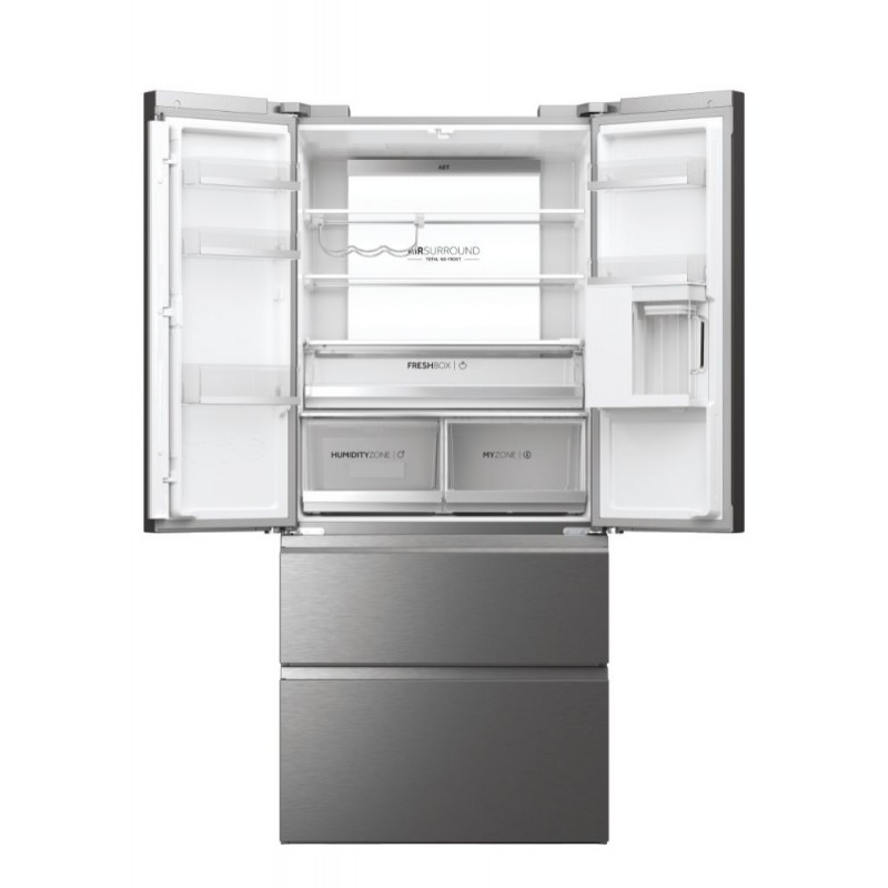 Haier FD 83 Serie 7 HFW7819EWMP frigo américain Pose libre 537 L E Platine, Acier inoxydable