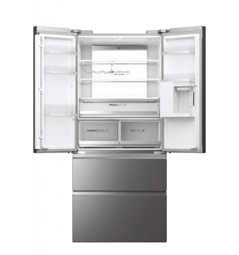 Haier FD 83 Serie 7 HFW7819EWMP frigo américain Pose libre 537 L E Platine, Acier inoxydable