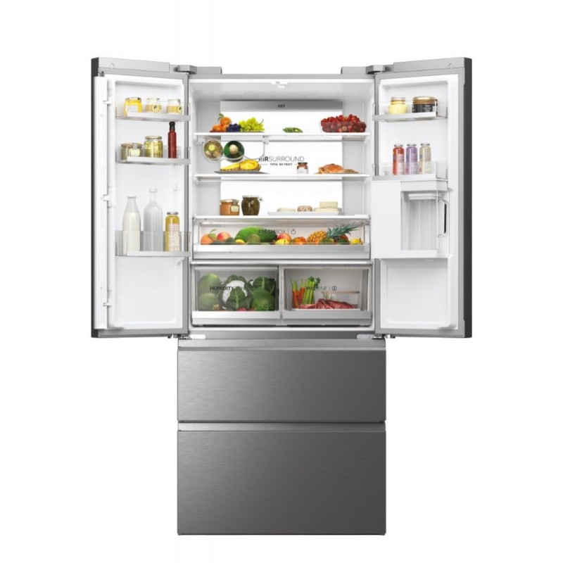 Haier FD 83 Serie 7 HFW7819EWMP frigo américain Pose libre 537 L E Platine, Acier inoxydable