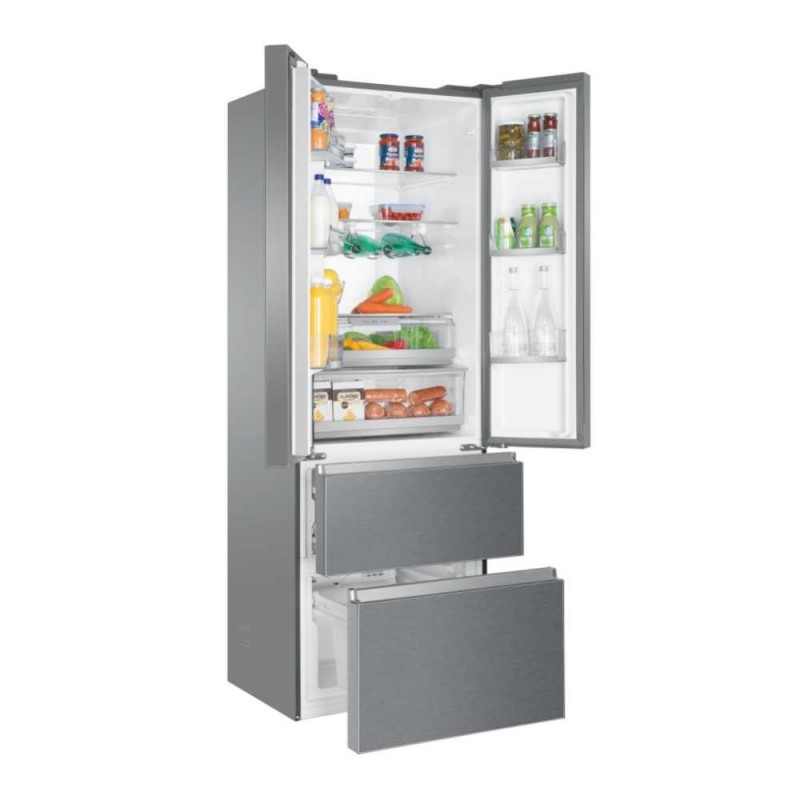 Haier FD 70 Serie 5 HB20FPAAA side-by-side refrigerator Freestanding 479 L E Silver