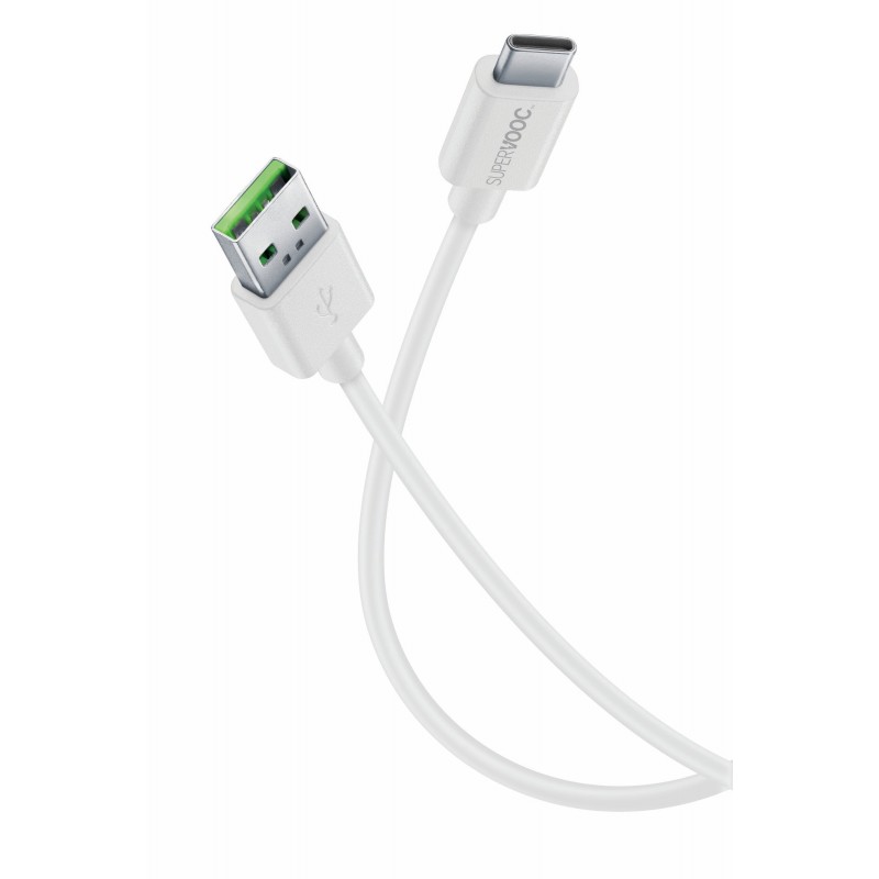 Cellularline USBDATASVUSBCW câble USB 1 m USB 2.0 USB A USB C Blanc