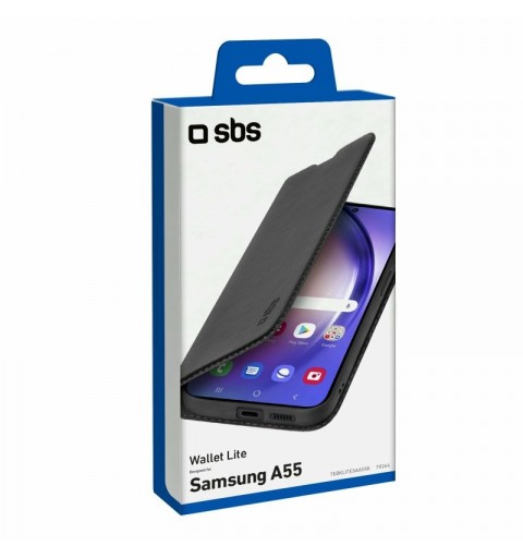 SBS TEBKLITESAA55K coque de protection pour téléphones portables 16,8 cm (6.6") Étui avec portefeuille Noir