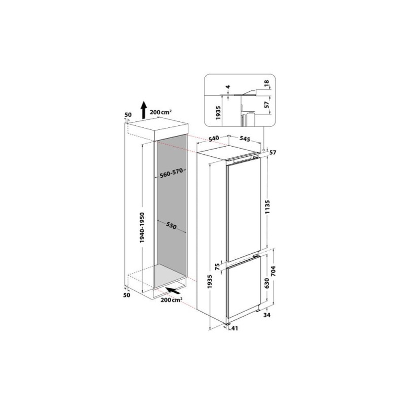 Whirlpool ART 9812 SF E Built-in 306 L White