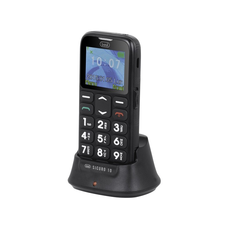 Trevi Sicuro 10 4,5 cm (1.77") Nero Telefono per anziani