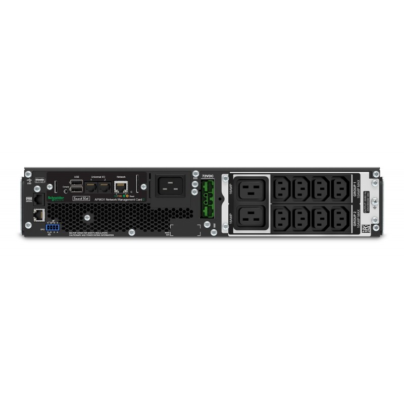 APC SRT2200RMXLI-NC alimentation d'énergie non interruptible Double-conversion (en ligne) 2,2 kVA 1980 W 12 sortie(s) CA