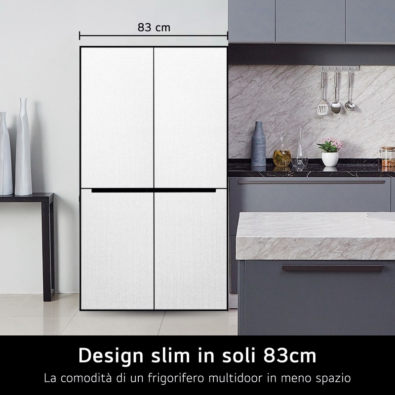 LG GMB844MC4E Frigorifero Multidoor Slim, Classe E, 530L, Wi-Fi, Total No Frost, Nero