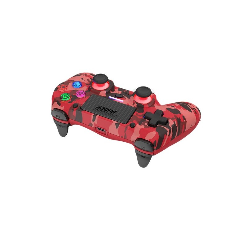 Dragonshock Mizar Camouflage, Rouge Bluetooth Manette de jeu Analogique Numérique PlayStation 4