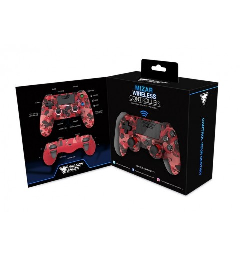 Dragonshock Mizar Camouflage, Rouge Bluetooth Manette de jeu Analogique Numérique PlayStation 4