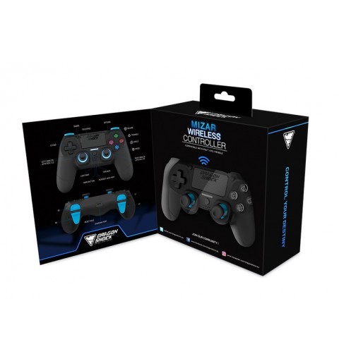 Dragonshock DSCPS4-BK Gaming Controller Black Bluetooth Gamepad Analogue Digital PlayStation 4