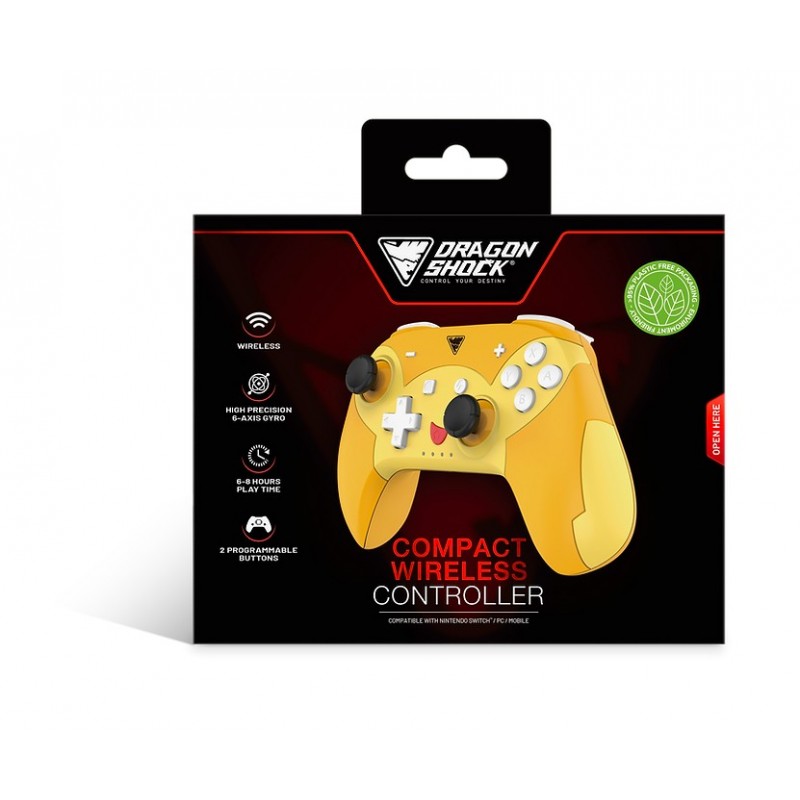 Dragonshock PopTop Compact Arancione, Rosso, Giallo Bluetooth Gamepad Nintendo Switch