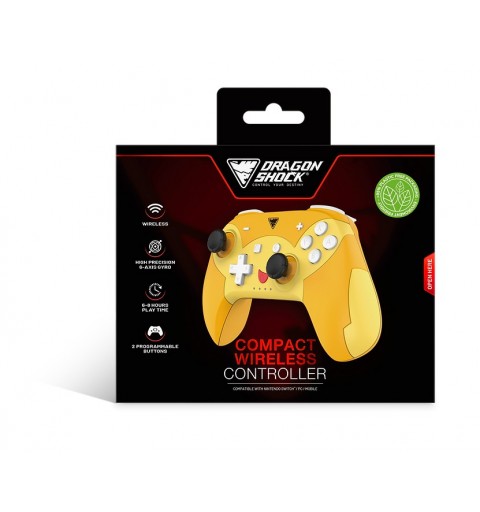 Dragonshock PopTop Compact Arancione, Rosso, Giallo Bluetooth Gamepad Nintendo Switch