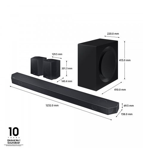 Samsung Soundbar HW-Q990D ZF Serie Q, 22 Speaker, Wireless Dolby Atmos, Audio a 11.1.4 Canali, Q-Simphony, Alexa integrato e