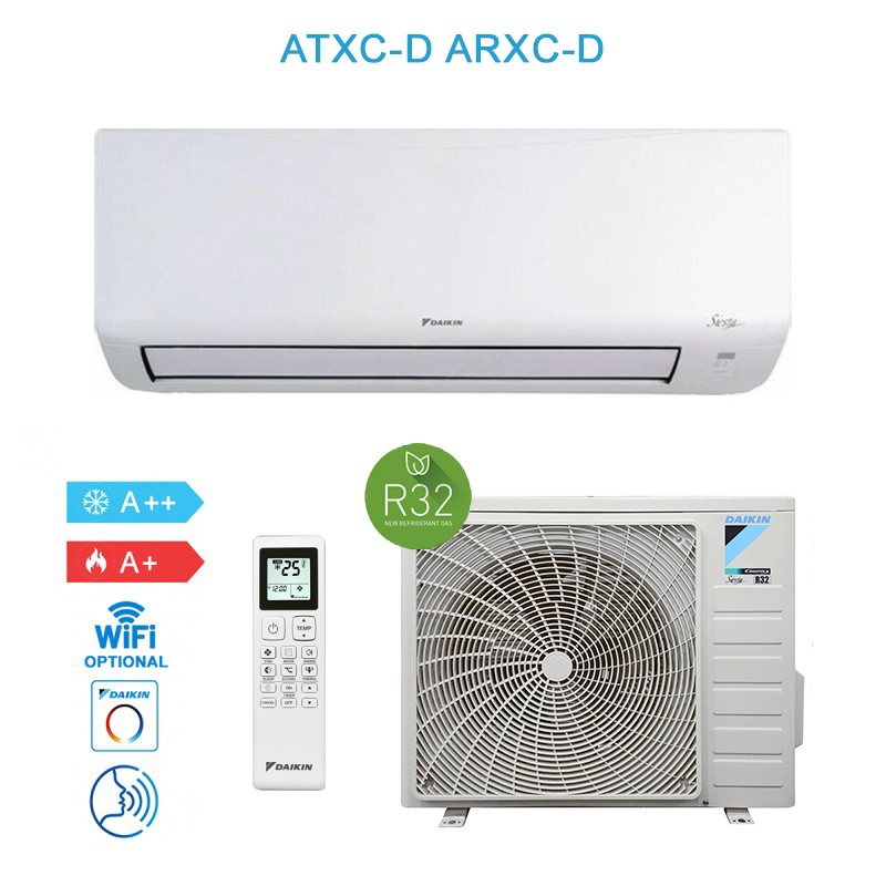 Daikin ATXC25D ARXC25D Condizionatore Climatizzatore 9000BTU A++/A+ Siesta New Evolution 2024 Inverter Wifi Ready R32 Bianco