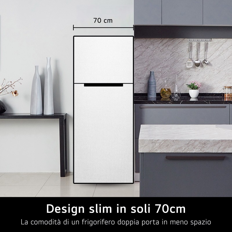 LG GTBV44SEBKD Frigorifero doppia porta 70cm, Classe E, 461L, Door & Linear Cooling, Argento