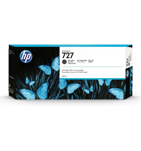 HP 727 Mattschwarz DesignJet Tintenpatrone, 300 ml