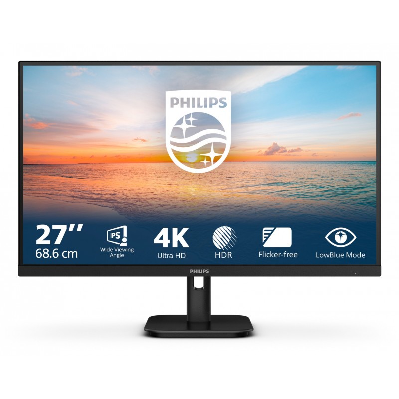 Philips 27E1N1800A 00 computer monitor 68.6 cm (27") 3840 x 2160 pixels 4K Ultra HD LED Black