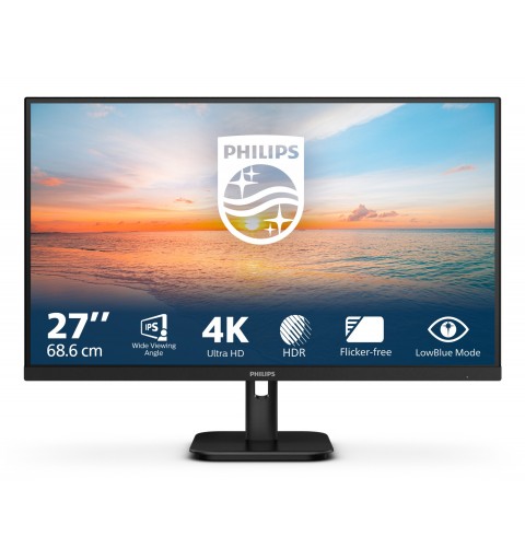 Philips 27E1N1800A 00 computer monitor 68.6 cm (27") 3840 x 2160 pixels 4K Ultra HD LED Black