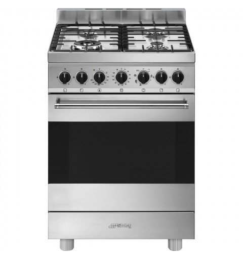 Smeg Master B61GMX2 cocina Cocina independiente Eléctrico Encimera de gas Acero inoxidable A