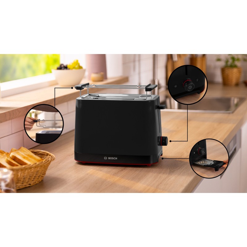 Bosch TAT3M123 Toaster 2 Scheibe(n) 950 W Schwarz