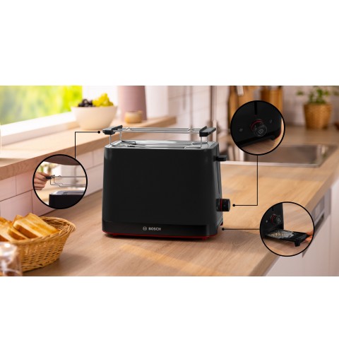 Bosch TAT3M123 Toaster 2 Scheibe(n) 950 W Schwarz