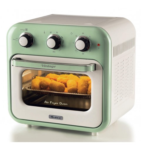 Ariete Vintage 4632 Friggitrice ad aria e forno , 1400W, 2in1, Capacità 16L, Accessori inclusi, Timer 60 minuti, Doppio vetro,