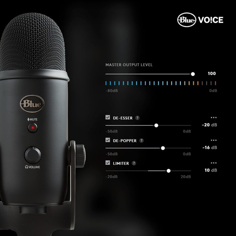 Blue Microphones Yeti Negro Micrófono de superficie para mesa