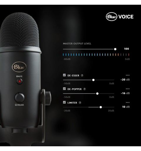 Blue Microphones Yeti Negro Micrófono de superficie para mesa