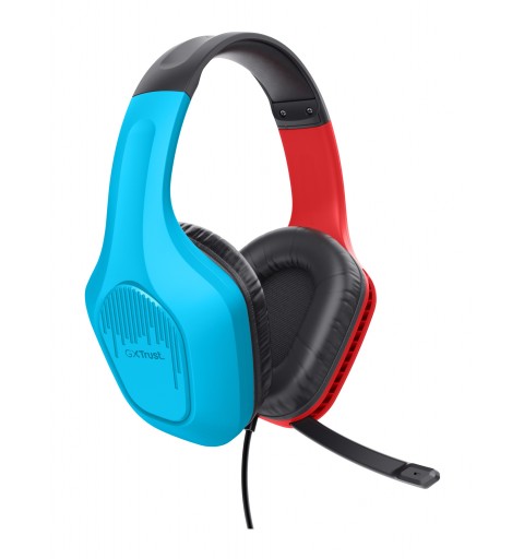 Trust GXT 416S Zirox Auriculares Alámbrico Diadema Juego Negro, Cian, Rojo