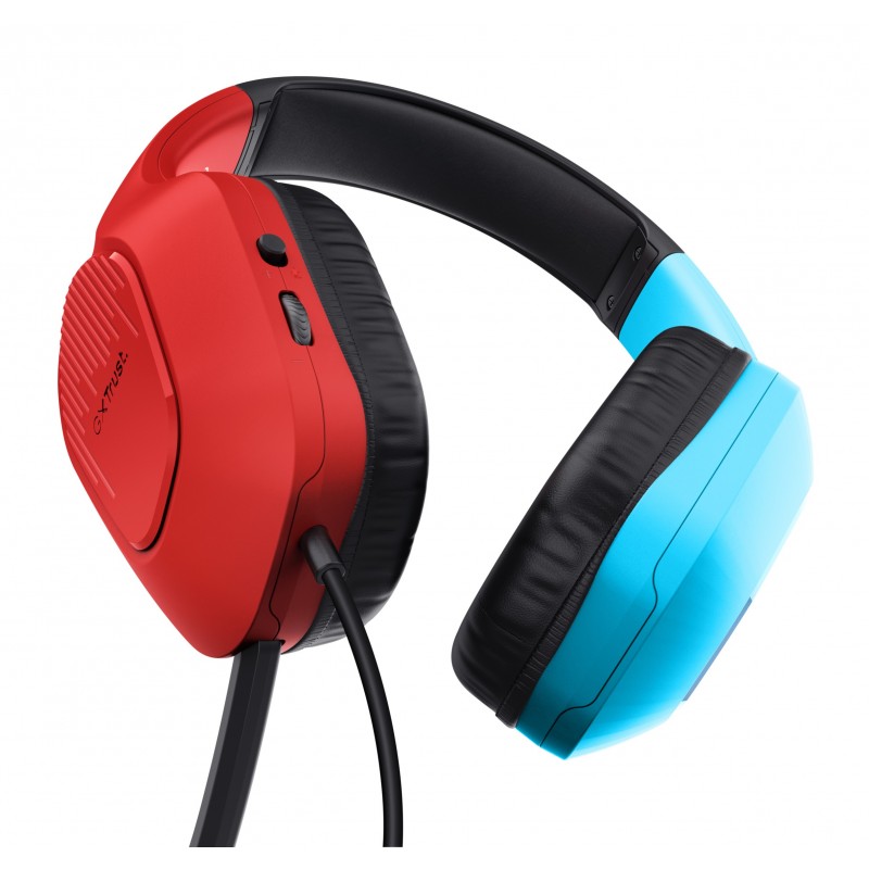 Trust GXT 416S Zirox Auriculares Alámbrico Diadema Juego Negro, Cian, Rojo