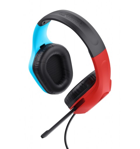 Trust GXT 416S Zirox Auriculares Alámbrico Diadema Juego Negro, Cian, Rojo