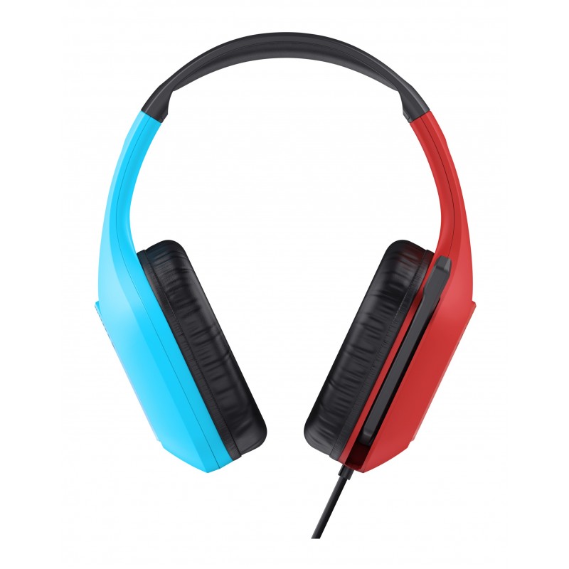 Trust GXT 416S Zirox Auriculares Alámbrico Diadema Juego Negro, Cian, Rojo