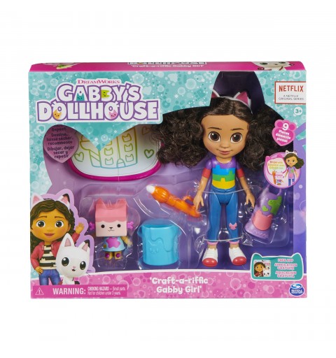 Gabby's Dollhouse , Gabby Deluxe-Bastelpuppe und Zubehörteile mit Block und Pinsel zum Malen mit Wasser, Kinderspielzeug für