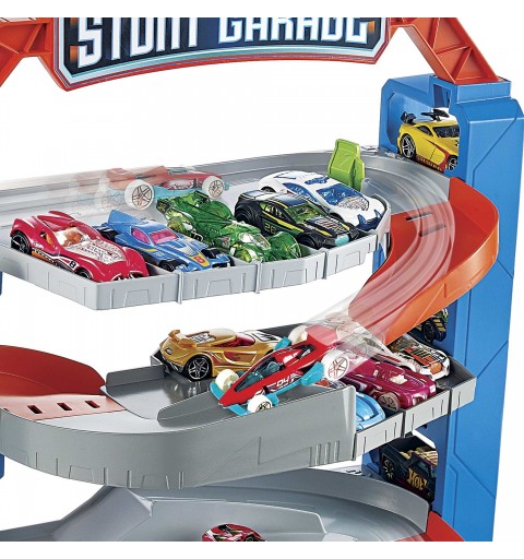 Hot Wheels City Garage delle Acrobazie, Playset con ascensore per i piani superiori, con collegamenti per altri set, Giocattolo