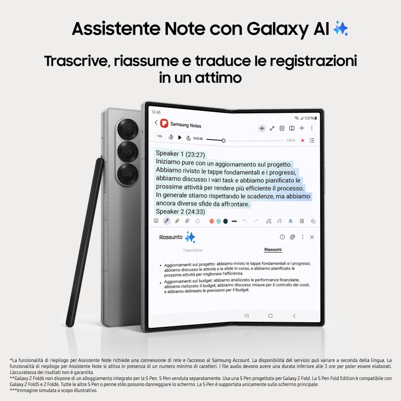 Samsung Galaxy Z Fold6 SM-F956B 19,3 cm (7.6") Double SIM Android 14 5G USB Type-C 12 Go 512 Go 4400 mAh Argent