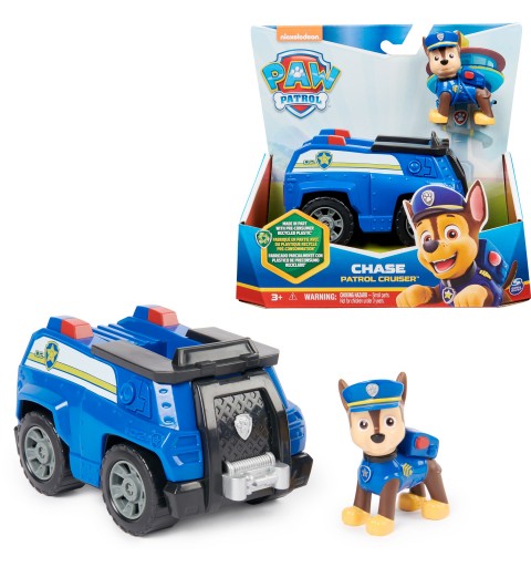 PAW Patrol , Chase’s Patrol Cruiser, Toy Car with Collectible Action Figure, Sustainably Minded Kids Toys for Boys & Girls Ages