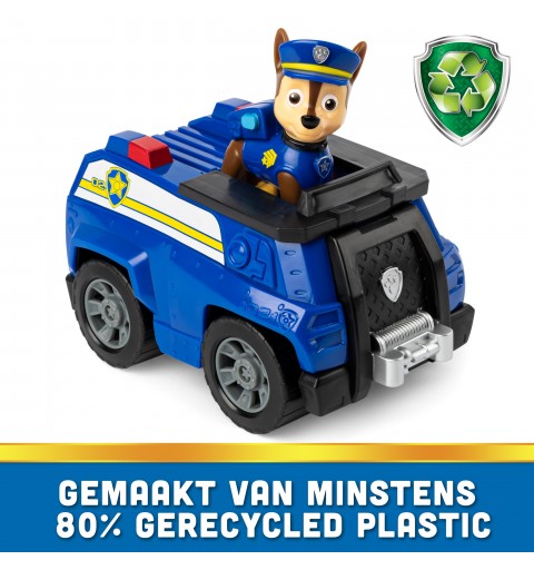 PAW Patrol , Chase’s Patrol Cruiser, Toy Car with Collectible Action Figure, Sustainably Minded Kids Toys for Boys & Girls Ages