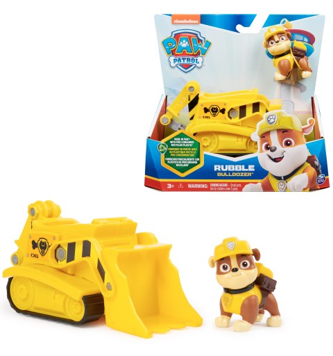 PAW Patrol , Rubble’s Bulldozer, Toy Vehicle with Collectible Action Figure, Sustainably Minded Kids Toys for Boys & Girls Ages