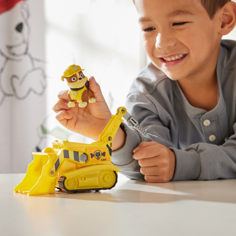 PAW Patrol , Baustellen-Fahrzeug mit Rubble-Figur (Sustainable Basic Vehicle Basis Fahrzeug)