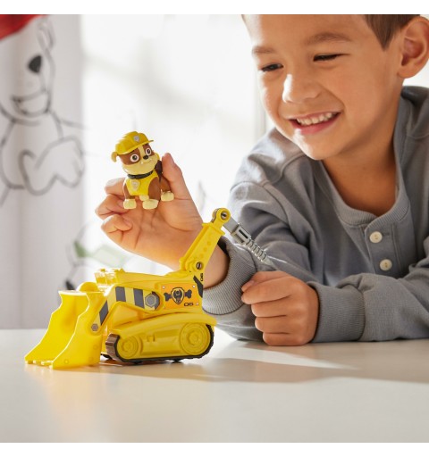 PAW Patrol , Baustellen-Fahrzeug mit Rubble-Figur (Sustainable Basic Vehicle Basis Fahrzeug)