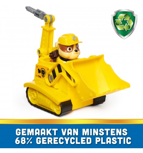 PAW Patrol , Rubble’s Bulldozer, Toy Vehicle with Collectible Action Figure, Sustainably Minded Kids Toys for Boys & Girls Ages