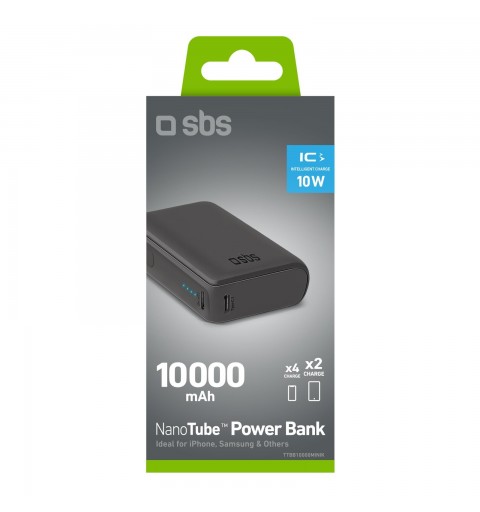 SBS NanoTube Ión de litio 10000 mAh Negro