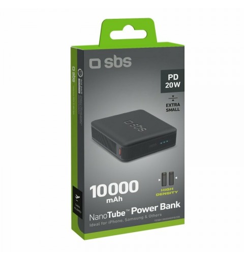 SBS TEBB10000HDPD20K banque d'alimentation électrique Lithium Polymère (LiPo) 10000 mAh Noir