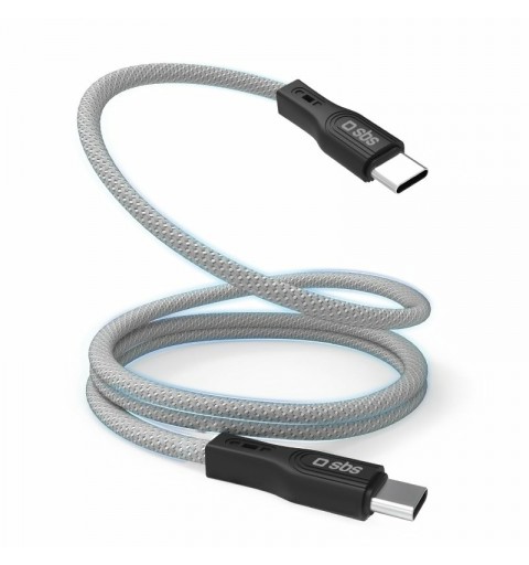 SBS Cable USB-C - USB-C con acabado magnético, 1 metro